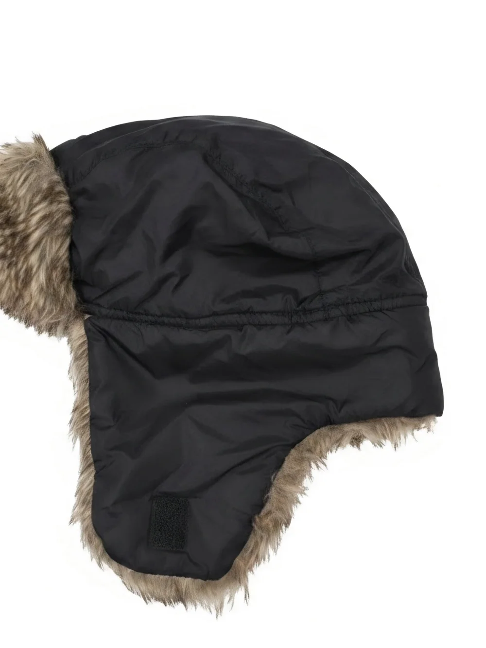 Black Faux Fur Lined Trapper Hat-little Boys